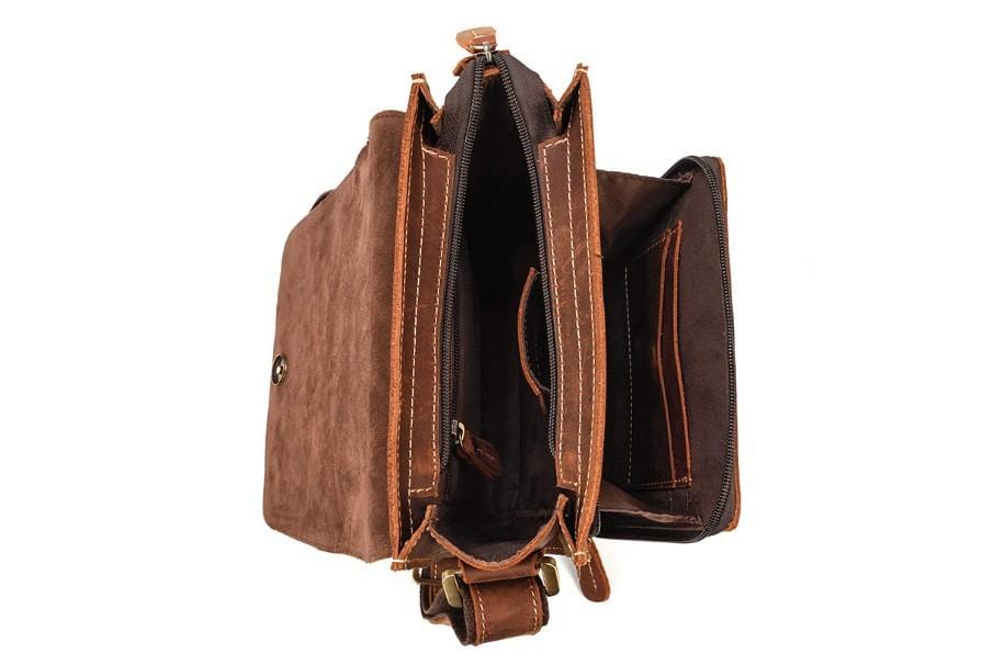 Womens Brown Leather Shoulder Bag Mens Satchel