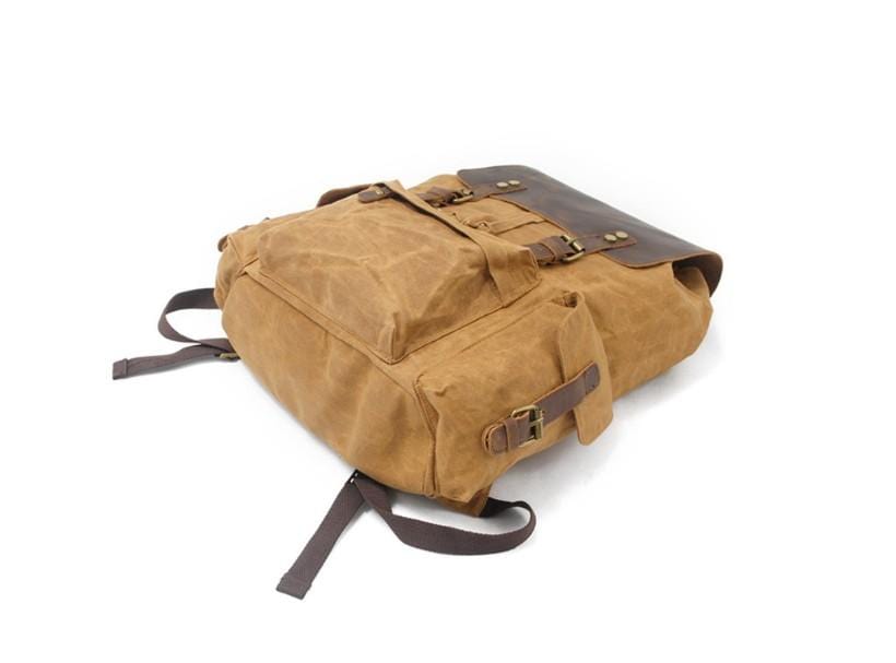 Canvas Leather Travel Backpack Rucksack Bags