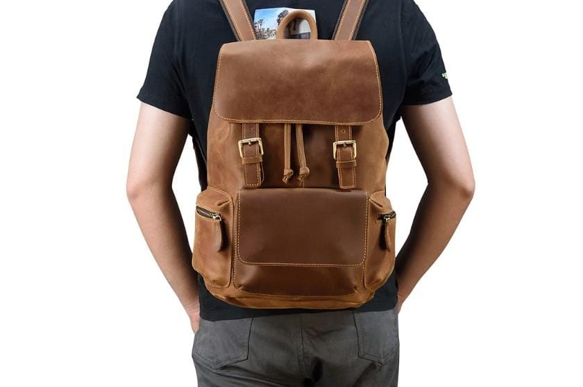 Genuine Leather Backpack Womens / Men's Rucksack Purse