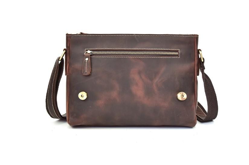 Brown Genuine Leather Messenger Bag Womens Shoulder Satchel