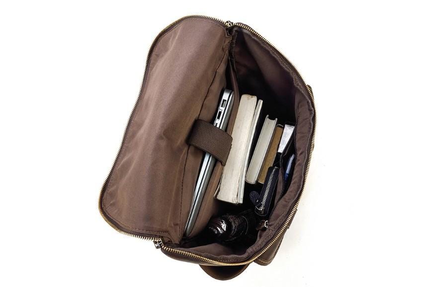 Baffalo Brown Leather Work Backpack Purse Rucksack