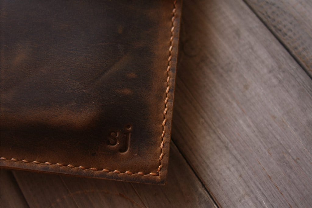 Personalized Brown Leather Notebook Cover Holder