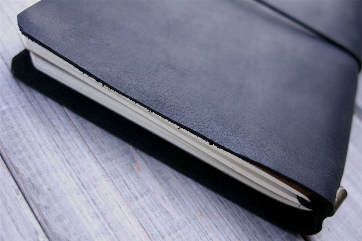 Personalized Black Leather Traveler's Notebook