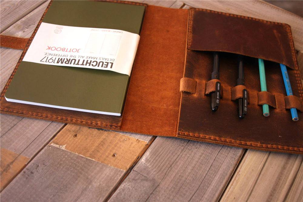 Rustic Brown Leather Refillable Journal Cover