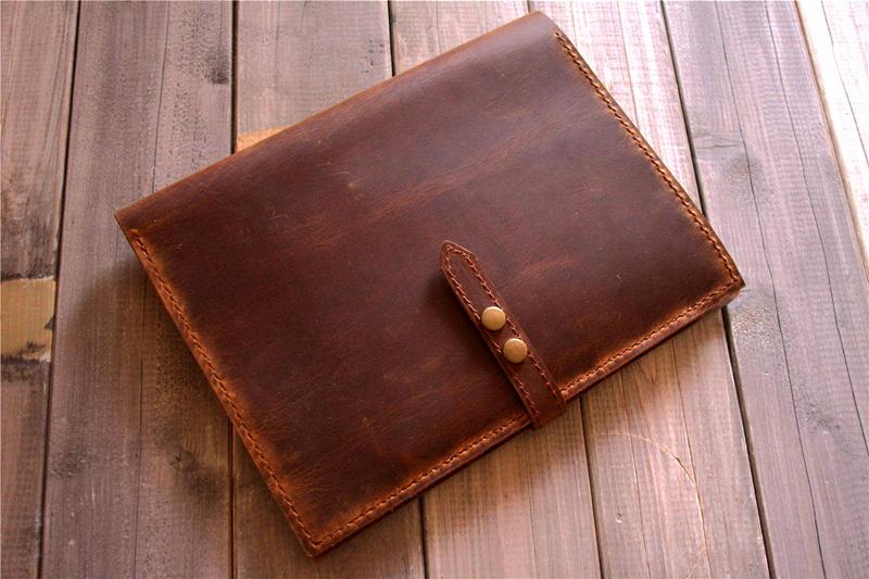 Engraved Brown Leather Padfolio Organizer