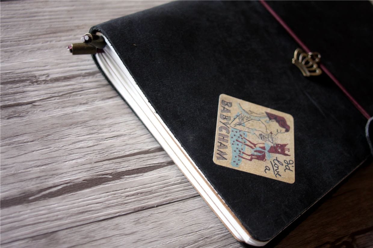 Timber Black Leather Refillable Bound Notebook