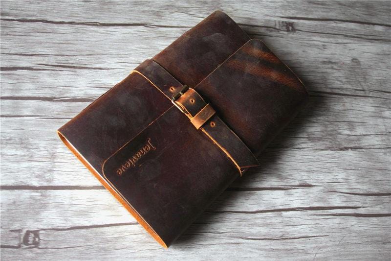 Custom Leather School Days Memory Book Album