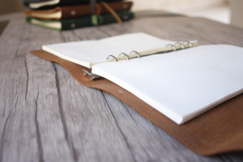 Vintage Dark Brown Leather Refillable Journal Binder