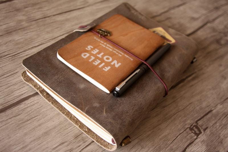 Monogrammed Leather Travel Journal