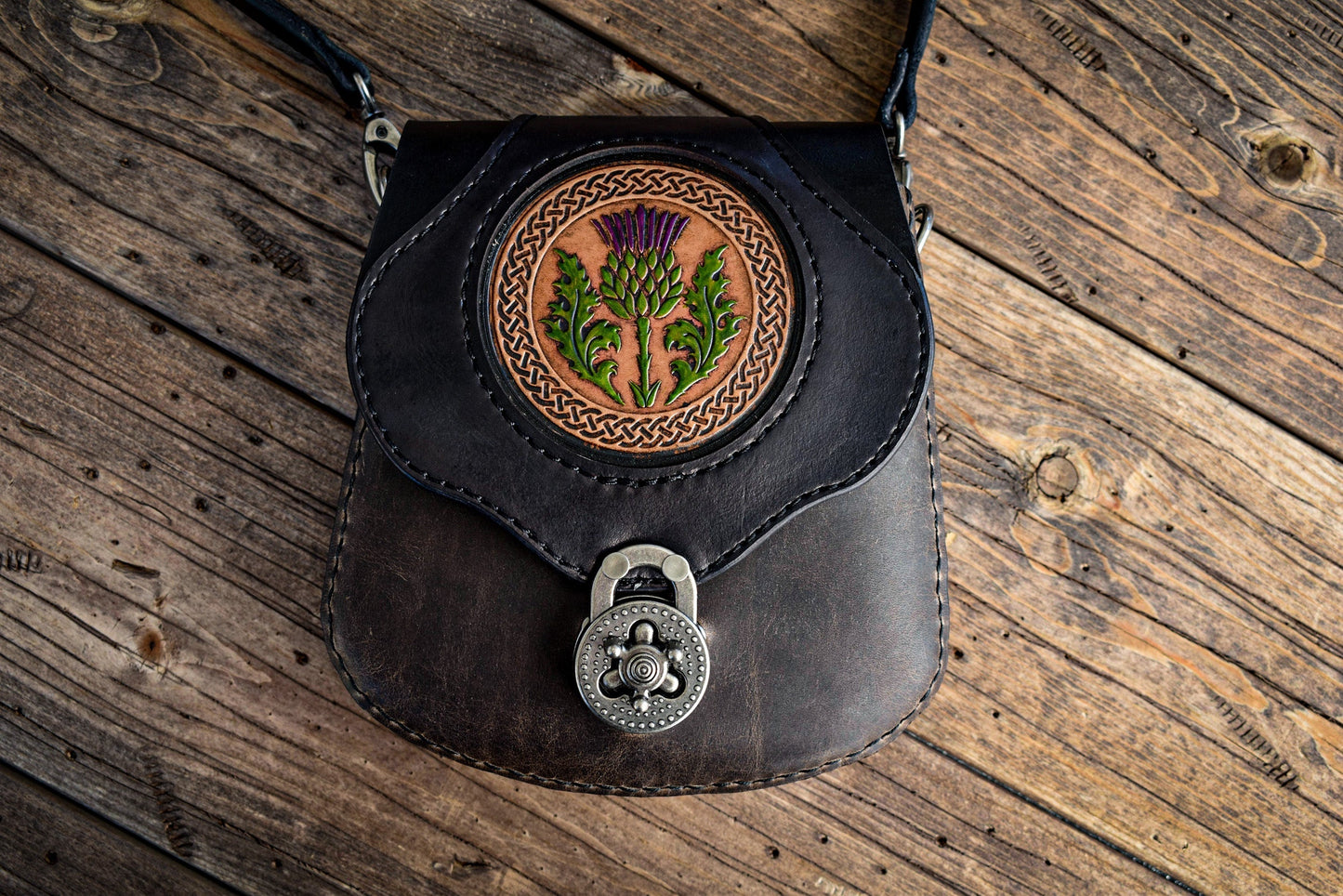THE BRIGID - Crossbody Bag w/Thistle