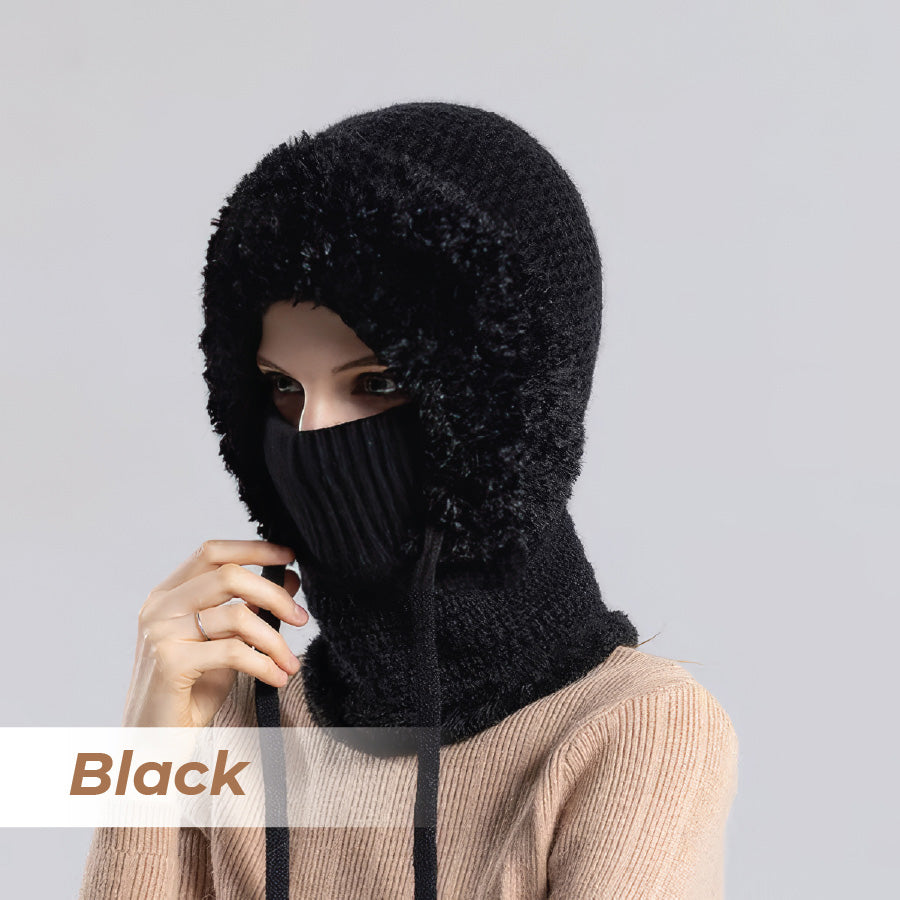 🎄Christmas Sale 50% OFF⛄️Women’s Thermal Knit Hood – Fleece-Lined Winter Hat, Neck Warmer & Face Cover Combo