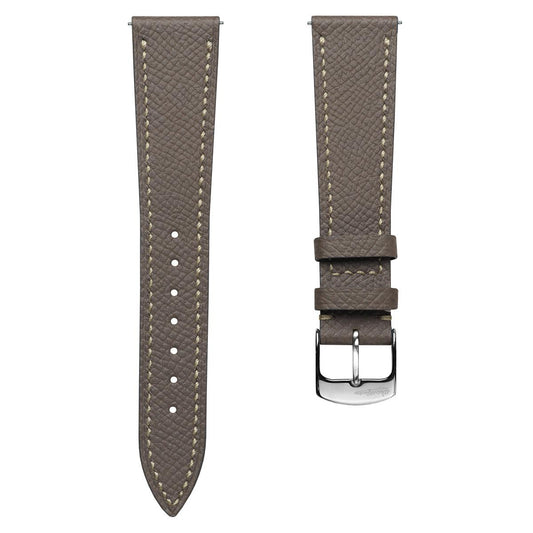 Hanley Textured Epsom Hand-Stitched Leather Watch Strap - Taupe
