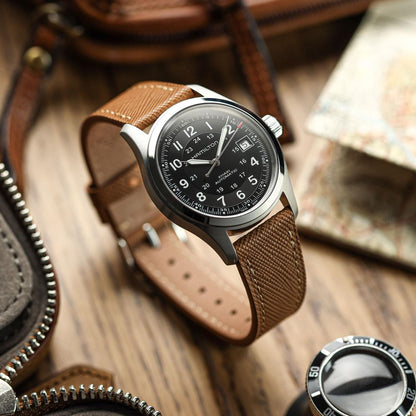 Brixham Saffiano Leather Watch Strap - Elegant Tan Accessory