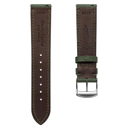 Ravello Langunt Tuscan Leather Watch Strap - Elegant Green Design