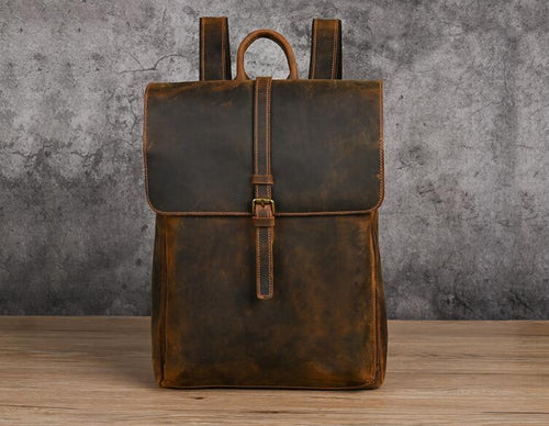 Handcrafted Womens Shopping Leather backpack Purse