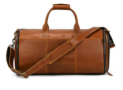 Brown Leather Duffle Bag Mens