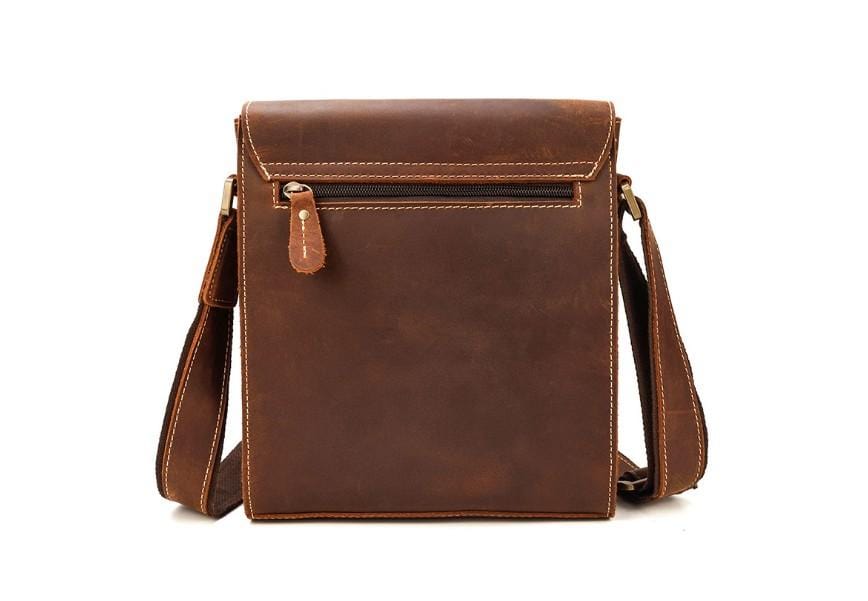 Womens Brown Leather Shoulder Bag Mens Satchel