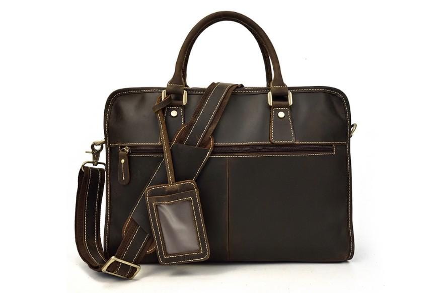 Dark Brown Mens Leather Stylish Laptop Bags