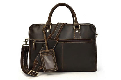 Dark Brown Mens Leather Stylish Laptop Bags