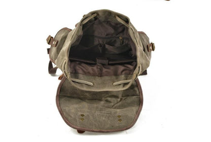Army Green Womens Waxed Canvas Backpack Purse Bag