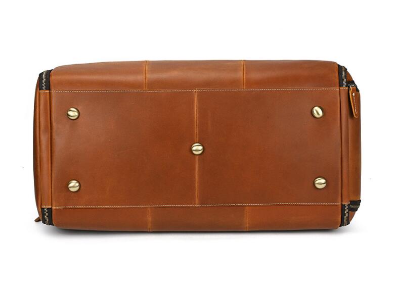 Brown Leather Duffle Bag Mens