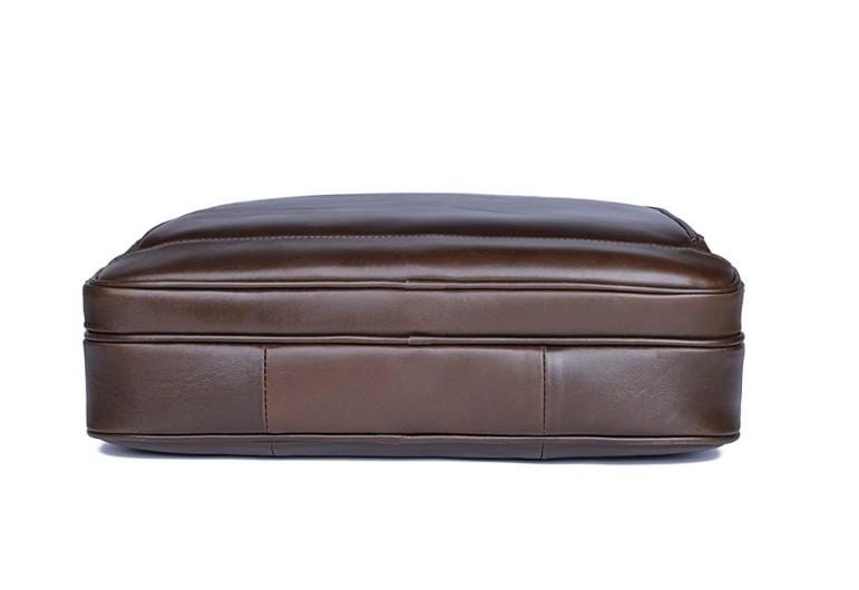 Mens Business Large Leather Laptop Bag Travel Briefcase