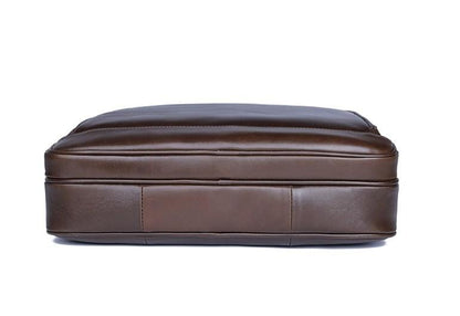 Mens Business Large Leather Laptop Bag Travel Briefcase