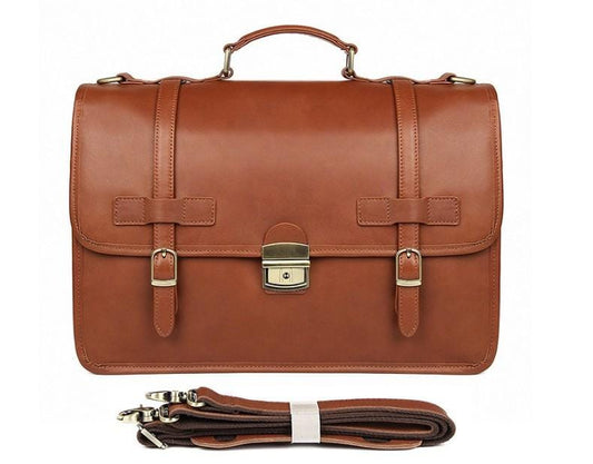 Large Leather Travel Laptop Bag Briefcase