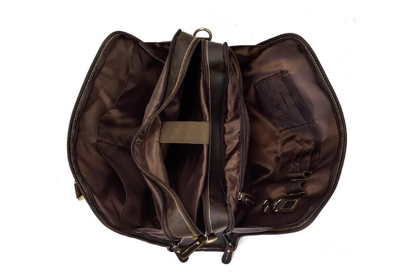 Dark Brown Mens Leather Stylish Laptop Bags