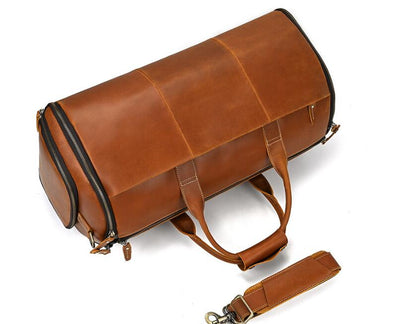 Brown Leather Duffle Bag Mens