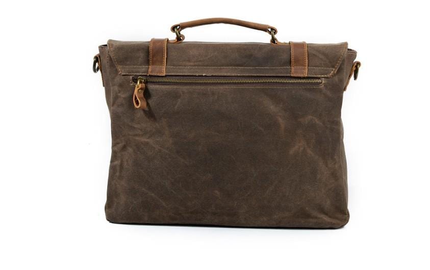 Mens Canvas Messenger Bag Leather Shoulder Briefcase