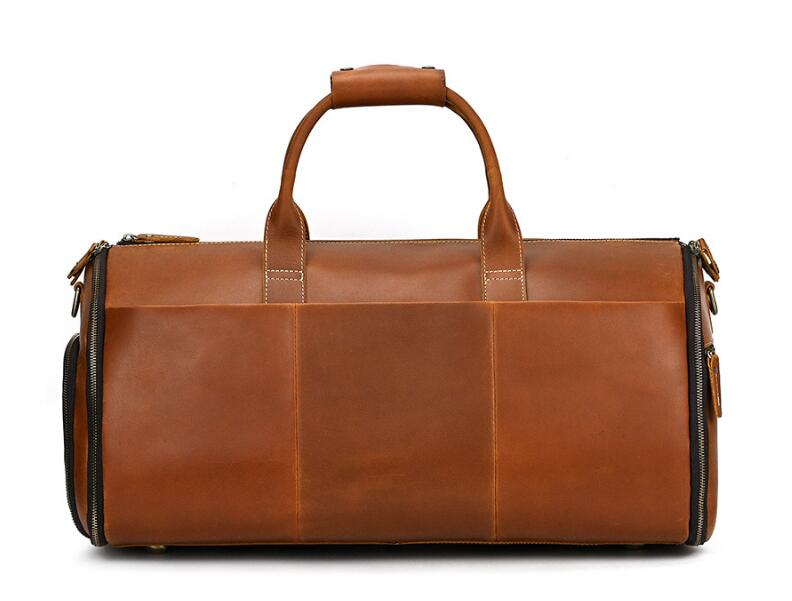 Brown Leather Duffle Bag Mens