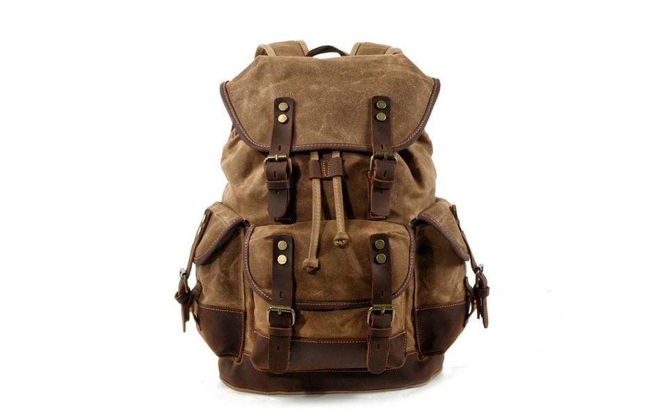 Army Green Womens Waxed Canvas Backpack Purse Bag