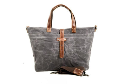 Mens Canvas Tote Leather Shoulder Bag