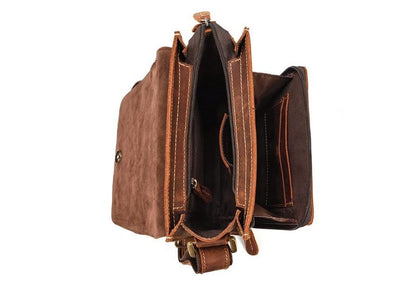 Womens Brown Leather Shoulder Bag Mens Satchel