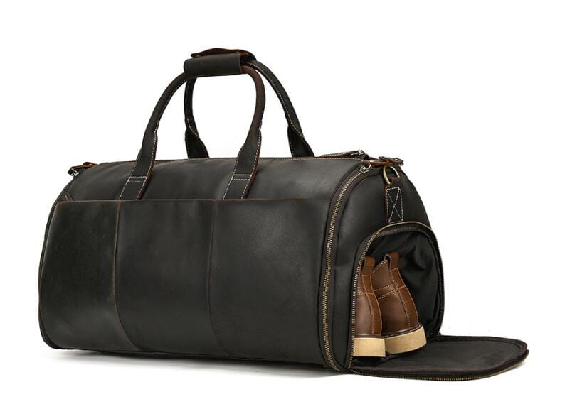 Brown Leather Duffle Bag Mens