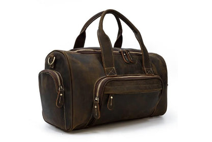 Mens Leather Travel Bag Luggage Duffel Outdoor Bag