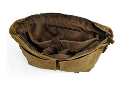 Black Canvas Messenger Bag Shoulder Handbag