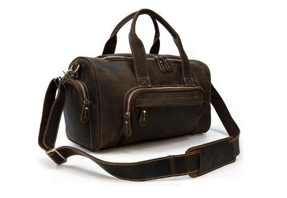 Mens Leather Travel Bag Luggage Duffel Outdoor Bag
