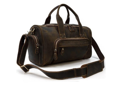 Mens Leather Travel Bag Luggage Duffel Outdoor Bag