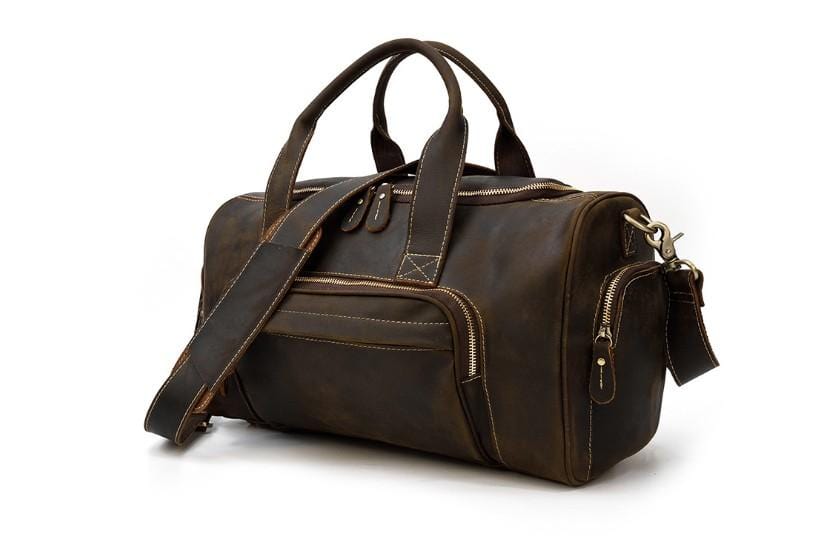 Mens Leather Travel Bag Luggage Duffel Outdoor Bag