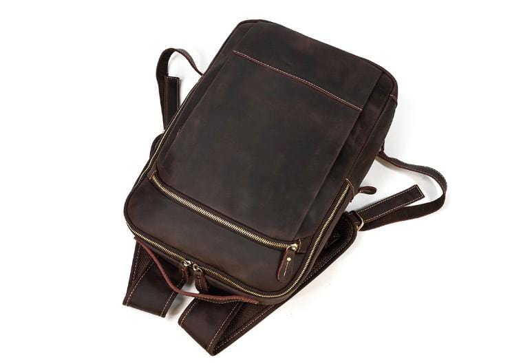 Womens Rustic Brown Leather Backpack Men's Purse