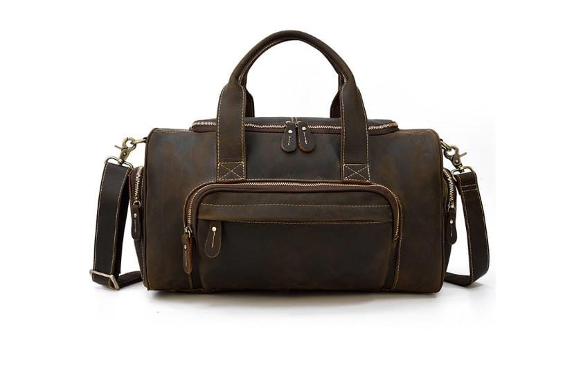 Mens Leather Travel Bag Luggage Duffel Outdoor Bag