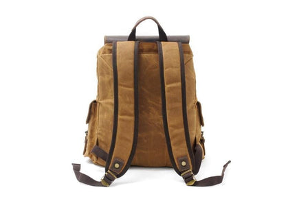 Canvas Leather Travel Backpack Rucksack Bags