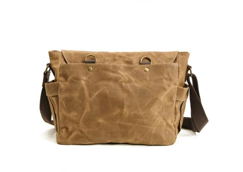 Canvas and Leather Messenger Bag Shoulder Handbag