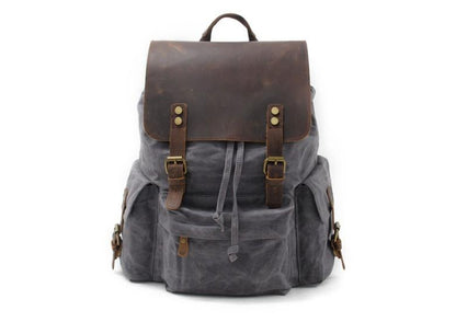Canvas Leather Travel Backpack Rucksack Bags