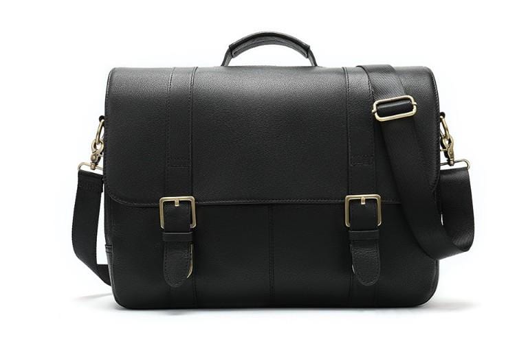 Mens Black Leather Messenger Womens Shoulder Bag