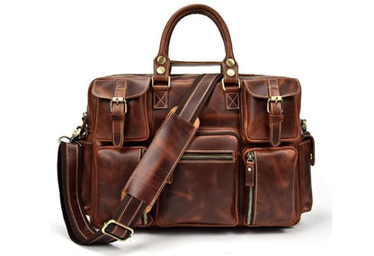 Mens Brown Leather Weekend Bag Womens Weekender Duffel for Luggage