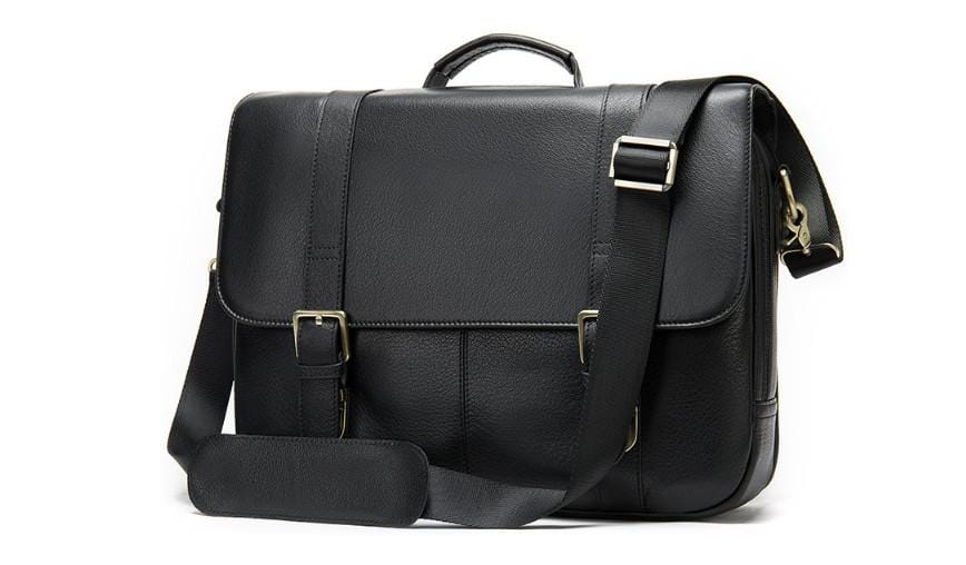 Mens Black Leather Messenger Womens Shoulder Bag