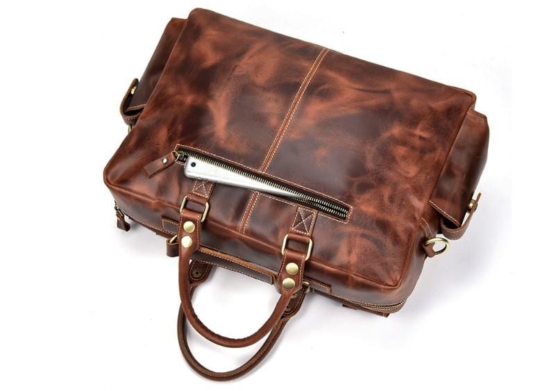 Mens Brown Leather Weekend Bag Womens Weekender Duffel for Luggage